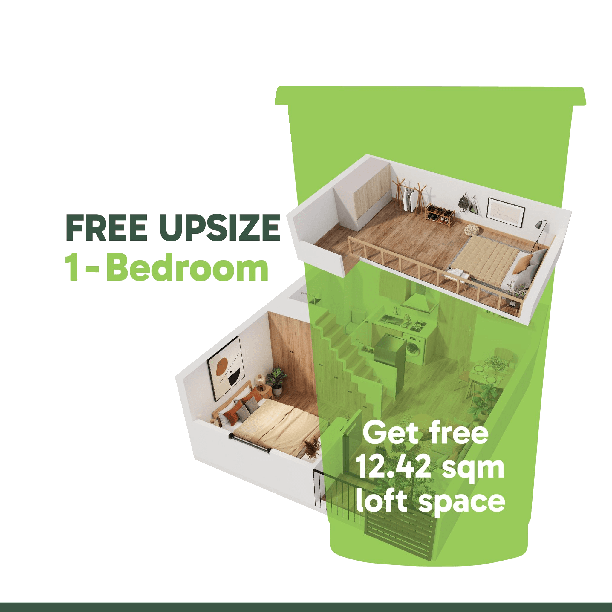 1-Bedroom Loft UPSIZE loft