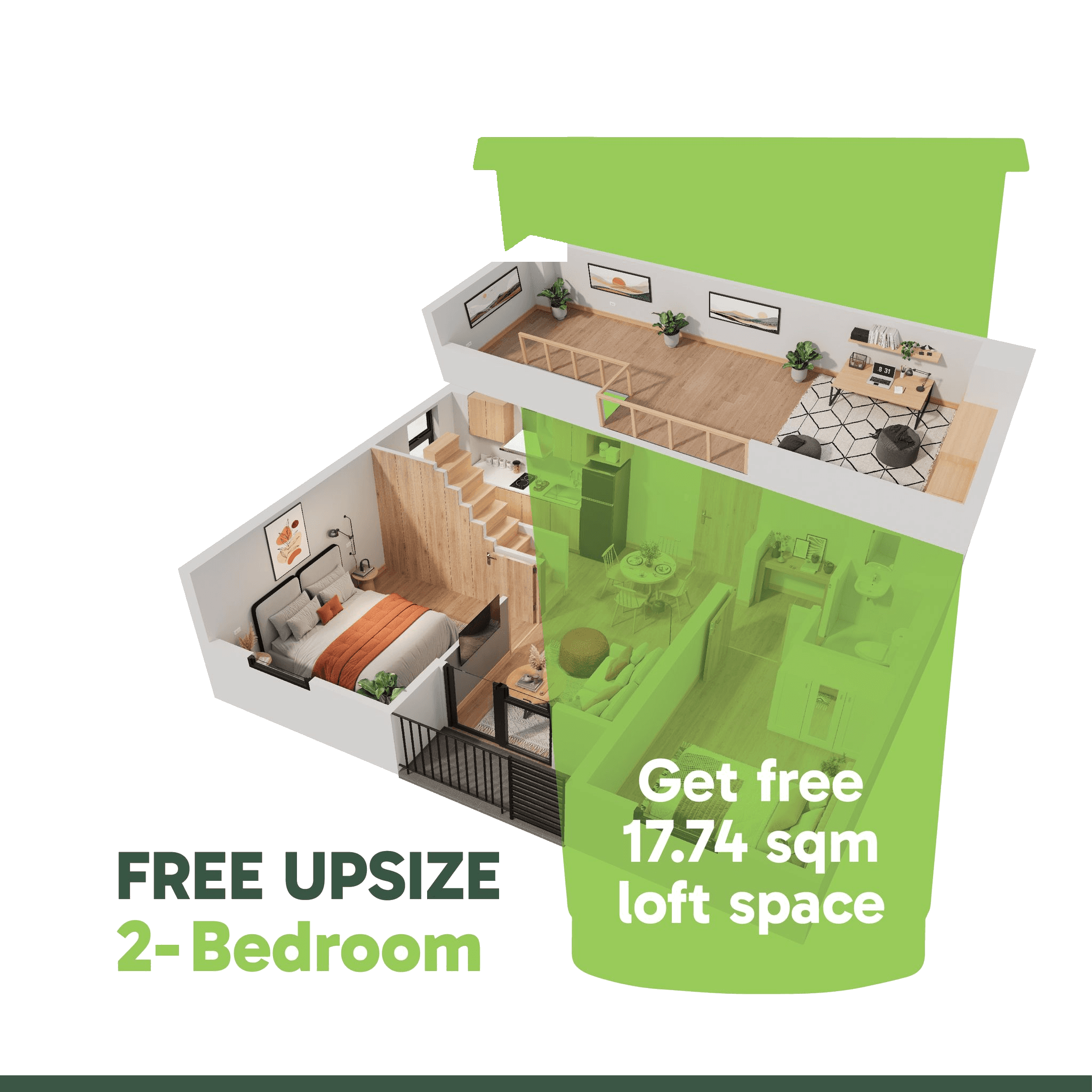 2-Bedroom Loft UPSIZE loft