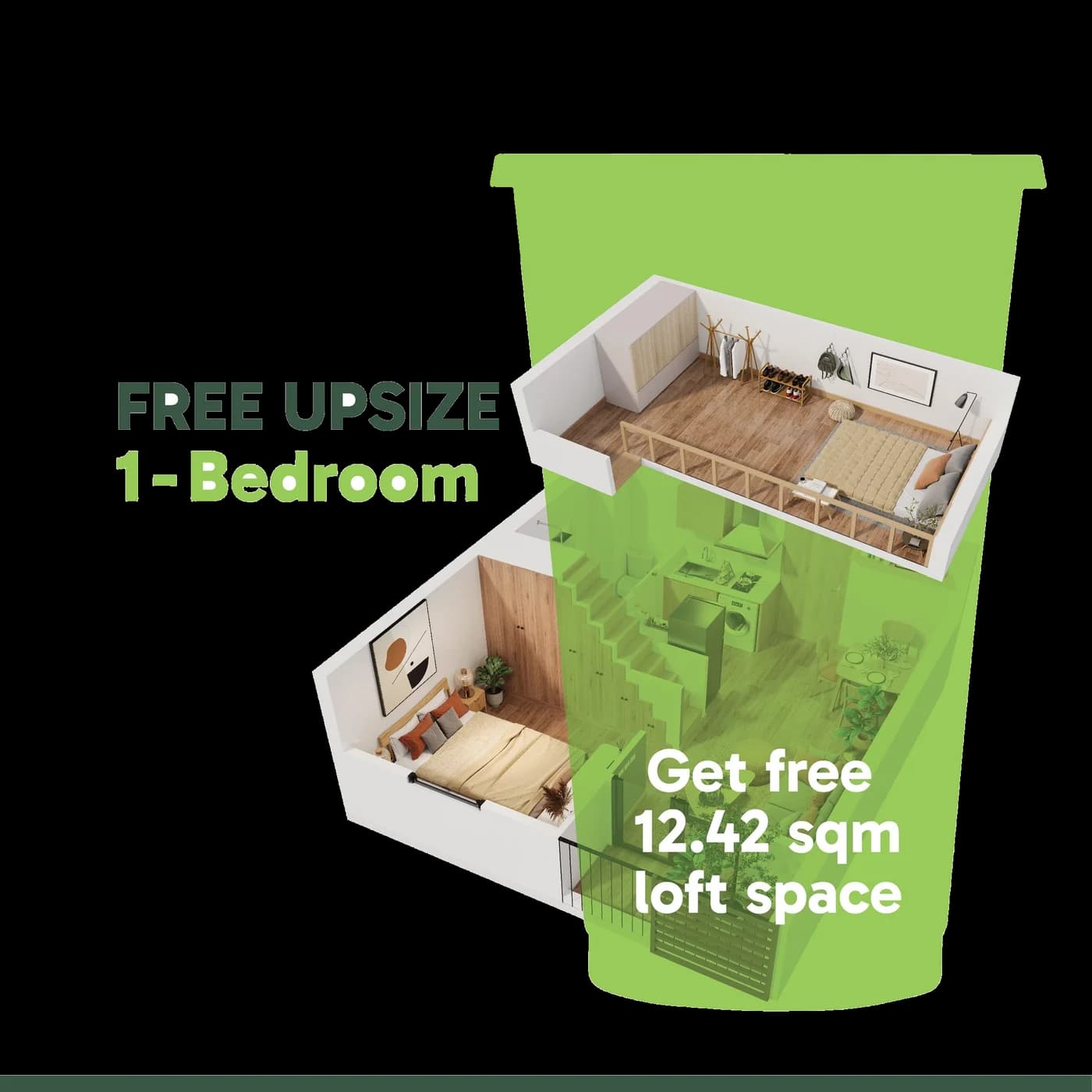 1-Bedroom Loft UPSIZE loft