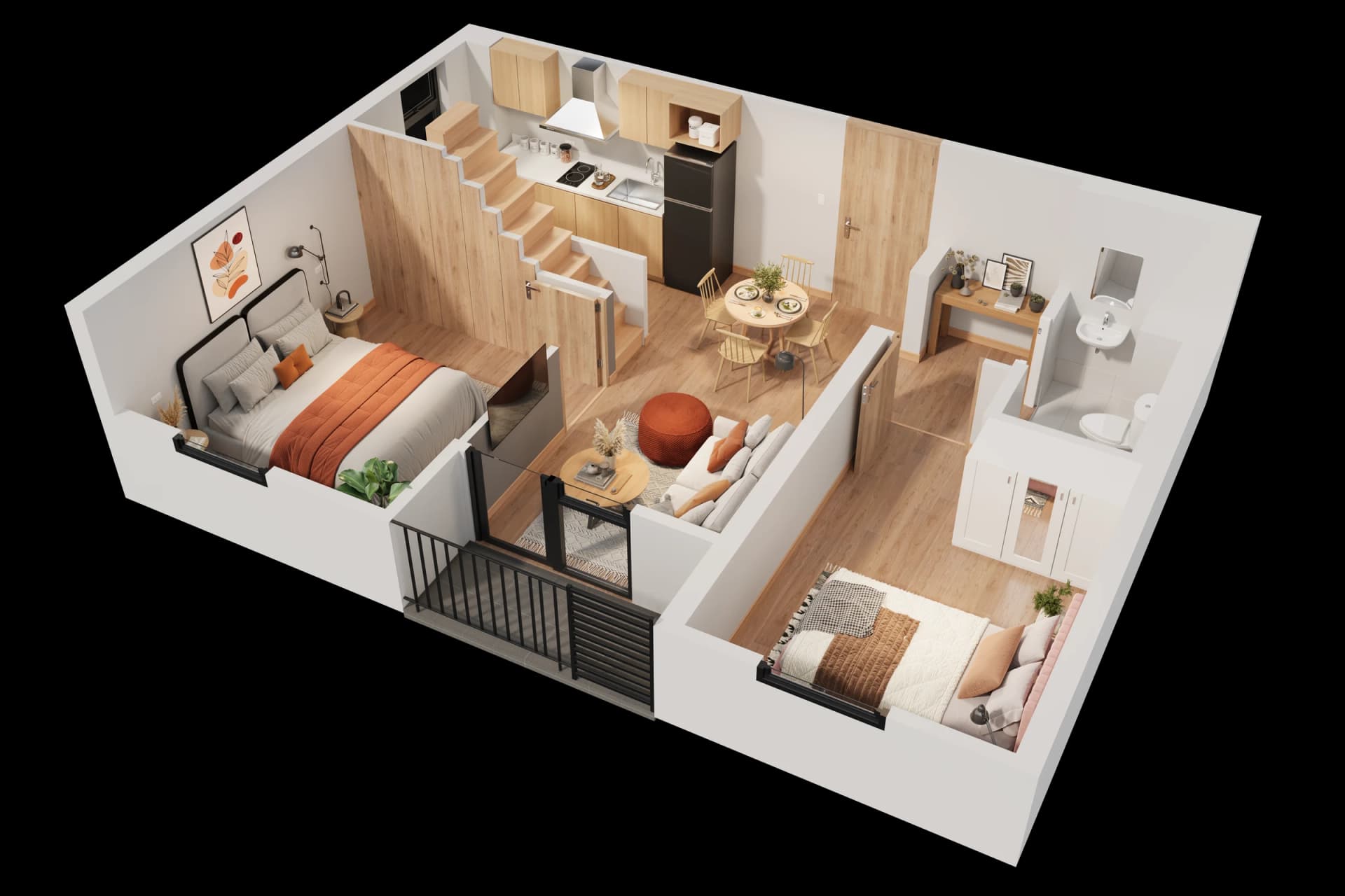 2-Bedroom Loft floor plan at One Lancaster Park, Imus Cavite